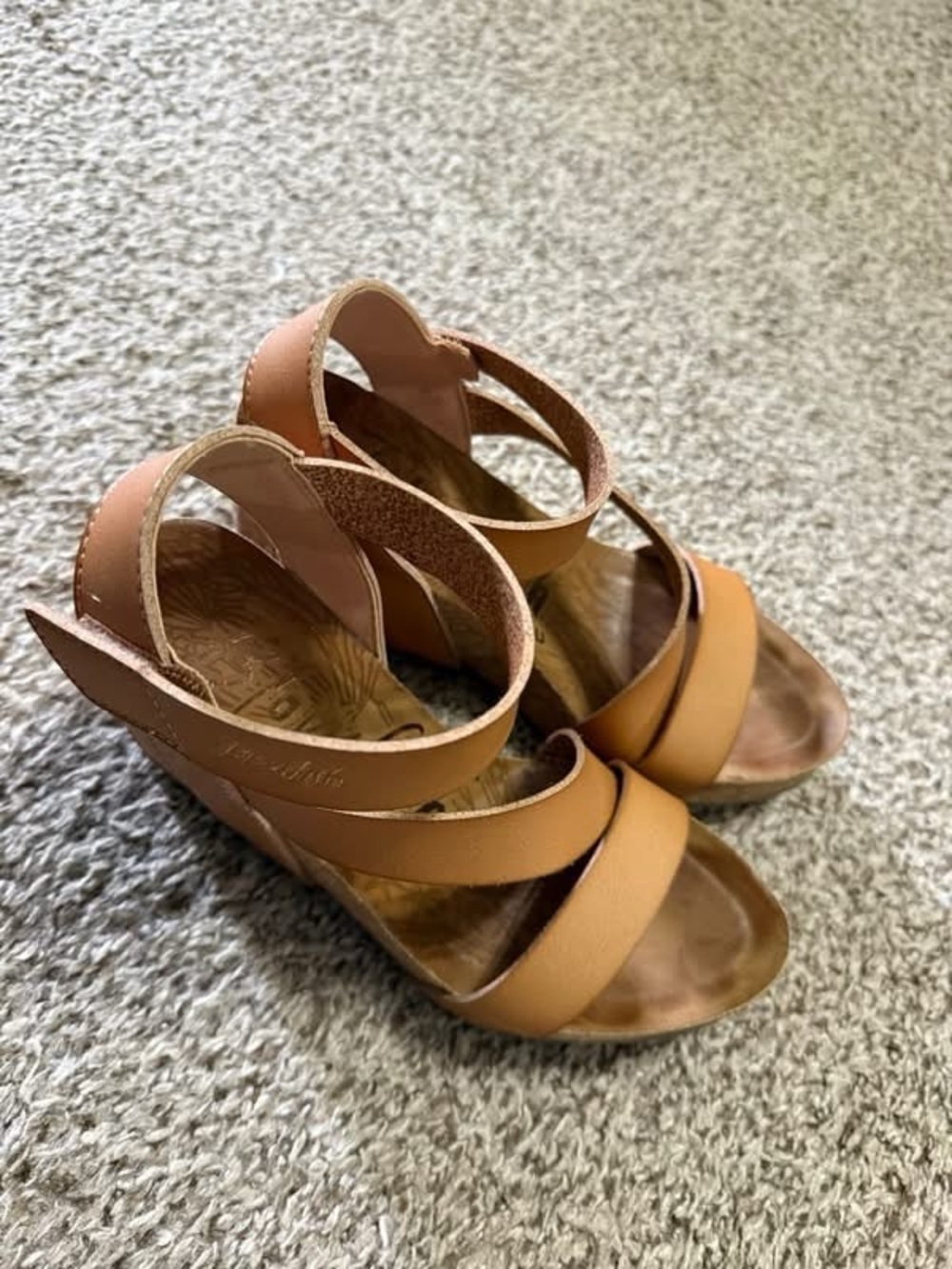 Blowfish Brown Strappy Wedge Sandals